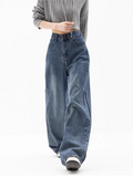 Amozae-2000er Blaue Baggy Boyfriend Jeans- Streetwear y2k outfits Fall Outfits Christmas Thanksgiving Gift New Year's Eve