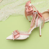 Amozae-kawaii shoes stilettos for women bridal wedding shoes pink lolita heels shoes with heels large size women's shoes trend 2025 party y2k shoes prom shoes