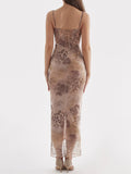 Amozae-nye outfits back to school dress  Aiza Cream Floral Print Maxi Dress
