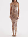 Amozae-nye outfits back to school dress  Aiza Cream Floral Print Maxi Dress