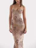 Amozae-nye outfits back to school dress  Aiza Cream Floral Print Maxi Dress