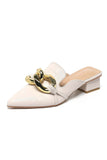 Amozae-Pointed Toe Chain Loafer Slides