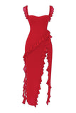 Amozae-nye outfits back to school dress  Ariela Cherry Ruffle Maxi Dress