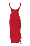 Amozae-nye outfits back to school dress  Ariela Cherry Ruffle Maxi Dress