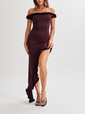 Amozae-nye outfits back to school dress  Arielle Off Shoulder Ruffle Midi Dress