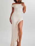 Amozae-nye outfits back to school dress  Arielle Off Shoulder Ruffle Midi Dress