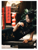 Amozae-dress to impress party dress nye outfits New Chinese Style Retro Printed Prom Dress Improved Cheongsam Dress YM1657