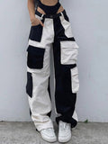 Amozae-Boyfriend Baggy Cargo Hose aus Cord mit Kontrastfarben- Streetwear y2k outfits Fall Outfits Christmas Thanksgiving Gift New Year's Eve