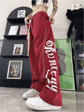 Amozae-Old School Baggy Sweatpants mit Nähten und Logo Design- Streetwear y2k outfits Fall Outfits Christmas Thanksgiving Gift New Year's Eve