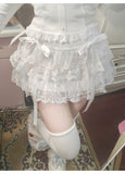 Amozae-Y2k Lace Sweet Girl Korea Summer Skirts Women Clothes White MIni Skirt High waist Loose Grunge Kawaii Cute A-line Fluffy Skirt