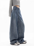 Amozae-2000er Blaue Baggy Boyfriend Jeans- Streetwear y2k outfits Fall Outfits Christmas Thanksgiving Gift New Year's Eve