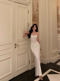 Amozae-dress to impress party dress nye outfits White Suspender Dress Sexy Waist Party Dress YM1668