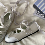 Amozae-back to school outfits Gossip Goes Around Ballet Flats