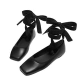 Amozae-back to school outfits Ballet Class Cross-Strap Flats