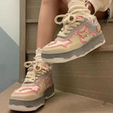 Amozae-Back To School Gifts Aesthetic Butterfly Bat Patchwork Sneakers