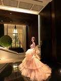 Amozae-dress to impress party dress nye outfits Strapless Dress Evening Dress Pink Super Fairy Light Tulle Birthday Dress Princess Gown YM1635