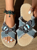 Amozae-Denim Strap Beach Sandals