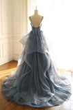 Amozae-nye outfits back to school dress  Beaded Lace Applique Multilayered Tulle Maxi Dress
