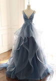 Amozae-nye outfits back to school dress  Beaded Lace Applique Multilayered Tulle Maxi Dress