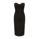 Amozae-nye outfits back to school dress  Black Bodycon Sleeveless Dress & Sheer Fur Shrug