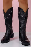 Amozae-Mid-Calf Studded Western Boots