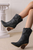 Amozae-Pointed Toe Western Mid-Calf Boots