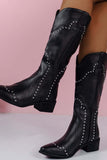 Amozae-Mid-Calf Studded Western Boots