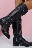 Amozae-Mid-Calf Studded Western Boots