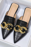 Amozae-Pointed Toe Chain Loafer Slides