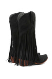 Amozae-Fringe Pointed Toe Knee High Boots