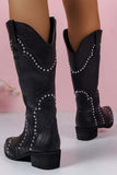 Amozae-Mid-Calf Studded Western Boots