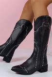 Amozae-Mid-Calf Studded Western Boots