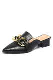 Amozae-Pointed Toe Chain Loafer Slides
