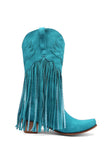 Amozae-Fringe Pointed Toe Knee High Boots