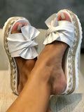 Amozae-Bow Tie Platform Wedges Heels Sandals