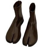 Amozae-back to school outfits Split Toe Tabi Flat Boots