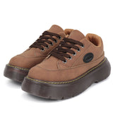 Amozae-back to school outfits Brown Aesthetic Platform Oxford Shoes