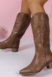 Amozae-Mid-Calf Studded Western Boots