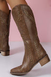 Amozae-Mid-Calf Studded Western Boots