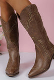 Amozae-Mid-Calf Studded Western Boots