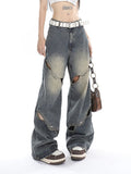 Amozae-Deconstructed Faded Baggy Boyfriend Jeans- Streetwear y2k outfits Fall Outfits Christmas Thanksgiving Gift New Year's Eve