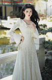 Amozae-dress to impress party dress nye outfits Classy V-Neck Lace Mermaid Party Dress Gentle Birthday Outfits YM1680