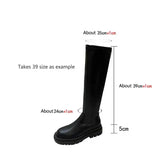 Amozae-Stretch Modern Women Over the Knee High Boots Fashion Round Toe Shoes Autumn Winter Thick Heel Ladies Long Booties-Platform boots