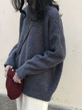 Amozae-Vintage Einfarbiger Oversize Pullover mit Rundhalsausschnitt- Streetwear y2k outfits Fall Outfits Christmas Thanksgiving Gift New Year's Eve