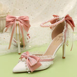 Amozae-kawaii shoes stilettos for women bridal wedding shoes pink lolita heels shoes with heels large size women's shoes trend 2025 party y2k shoes prom shoes