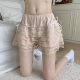 Amozae-Y2k Lace Sweet Girl Korea Summer Skirts Women Clothes White MIni Skirt High waist Loose Grunge Kawaii Cute A-line Fluffy Skirt