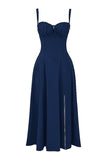 Amozae-nye outfits back to school dress  Carmen French Navy Bustier Sundress