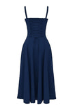 Amozae-nye outfits back to school dress  Carmen French Navy Bustier Sundress