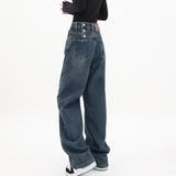 Amozae-Blaue Vintage Klassische Boyfriend Jeans- Streetwear y2k outfits Fall Outfits Christmas Thanksgiving Gift New Year's Eve