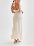 Amozae-nye outfits back to school dress  Cherie Halter Maxi Dress
